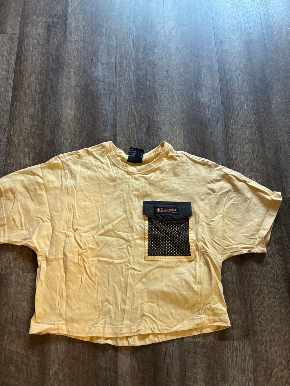 Columbia Yellow Tee with Black Mesh Pocket